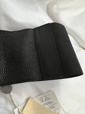Erika Cavallini Semi-Couture Black Leather Belt 3 7/8” W NWT L Erika Cavallini Semi-Couture Black Leather Waist Belt L NWT  main image 2
