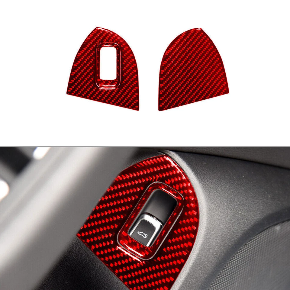 36X Kit Completo Interior Fibra de Carbono Rojo Cubierta Adhesivo Para Audi Q5 2009-2017 Foto 3 de 4