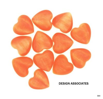 6 MM HEART MAN MADE CATS EYE CAB RED ORANGE 12 PC SET $1.99 (171294)