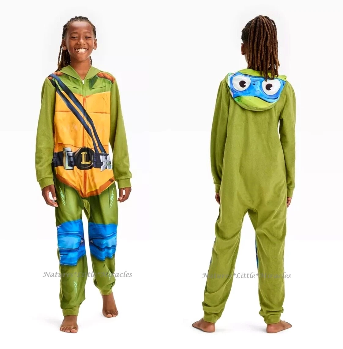 Teenage Mutant Ninja Turtles Boys One Piece Pajamas Size 4-14