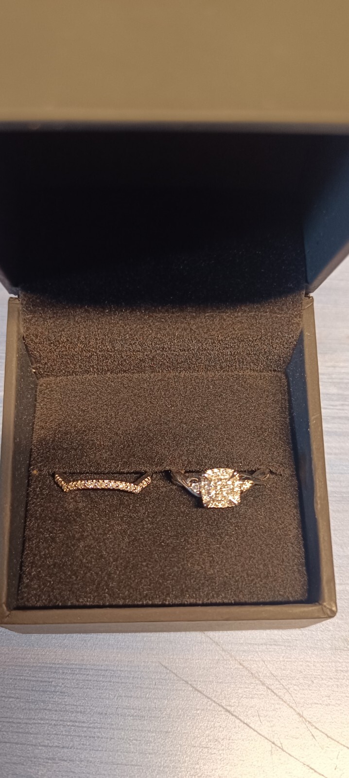 Zales Diamond Ring 1/3 CT. T.W. Multi-Diamond Twist Shank Bridal Set in 10K...