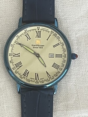 Купить steinhausen swiss movement 5 jewels blue watch face 