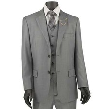 BIG  TALL Men's Gray 3-Piece 2-Button Classic-Fit Suit NWT