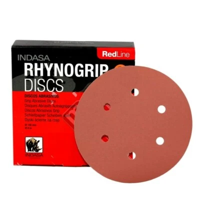 150mm INDASA Sanding Discs Sandpaper 6" Hook and Loop Pads RedLine