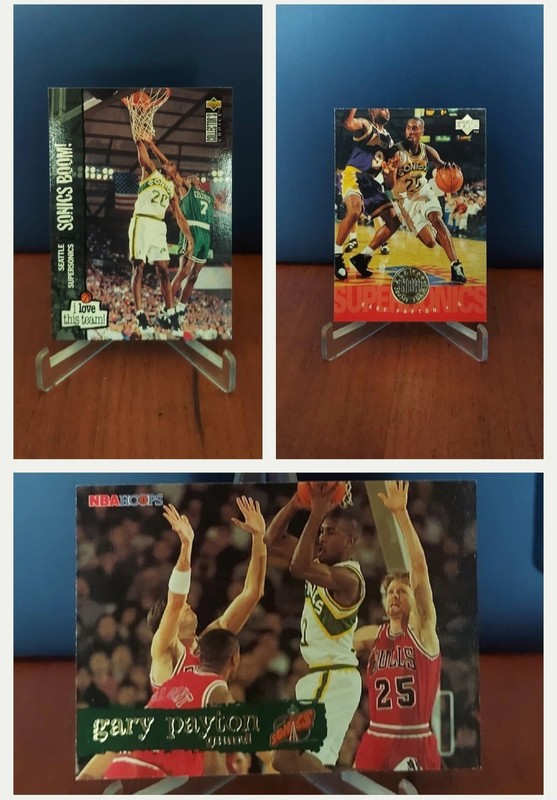 Gary Payton 1995-96 LOT Of 3 - Hoops, Upper Deck, Collector's Choice Love Team