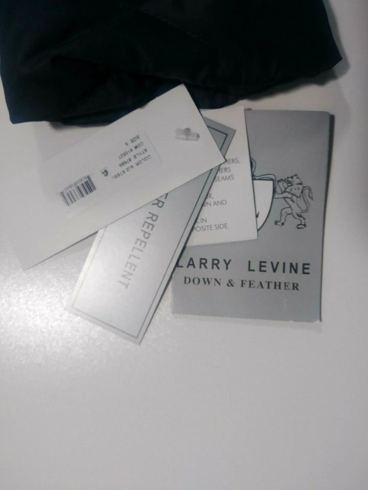 Larry Levine женщин короткий пуховик с отделкой из искусственного меха / куртка / сталь, маленький новый с Ярлыками! - Изображение 4 из 4