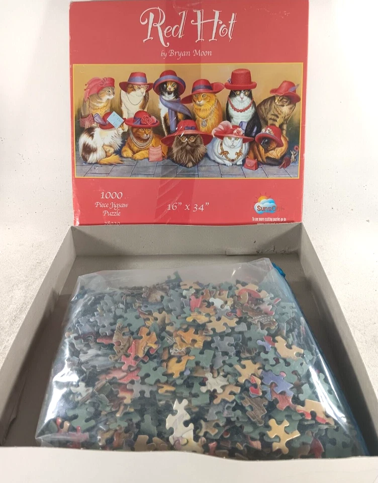 Red Hat Society Red Hot Cats 1000 Piece Jigsaw Puzzle Bryan Moon by SunsOut - Image 3 of 3