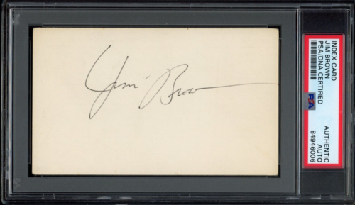 Jim Brown Signed Index Card Autograph PSA/DNA Auto HOF Cleveland Browns Football - Picture 1 of 2