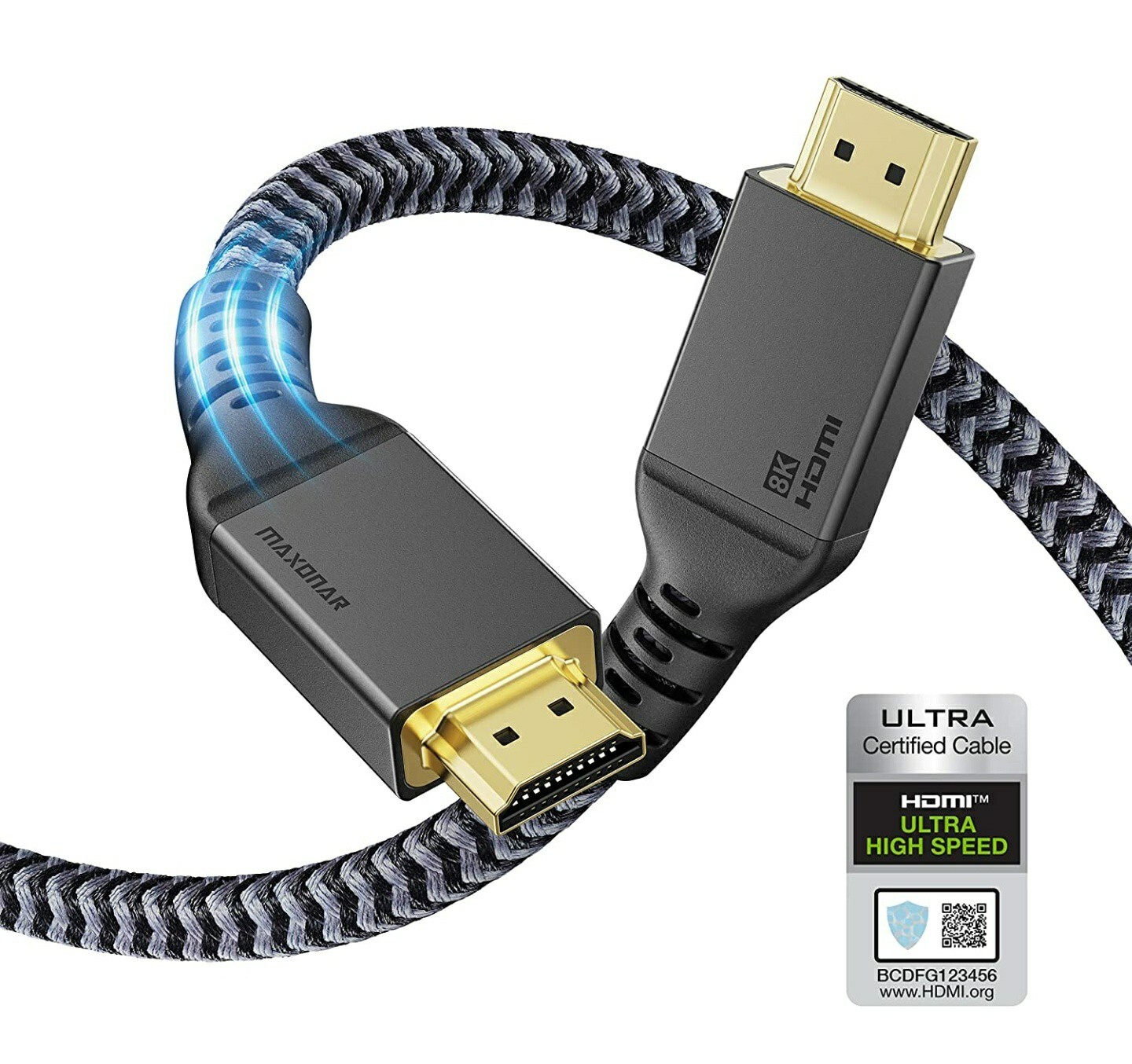 Maxonar Certified 8K HDMI 2.1 Cable 16FT Ultra High Speed-image