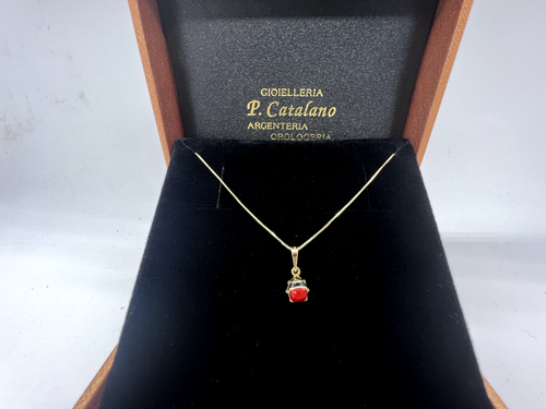 Catenina VENEZIANA con ciondolo COCCINELLA in ORO giallo 18kt 750°°° - Foto 4 di 5