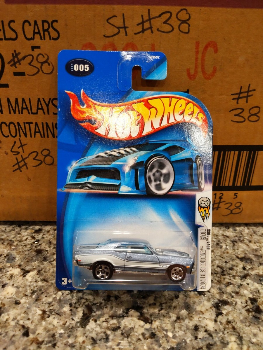 Hot Wheels 2004 First Editions 5/100 NOVA 1968 Silver Blue 5