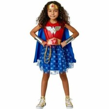 DC GIRL'S WONDER WOMAN DELUXE HALLOWEEN COSTUME, RED/BLUE CHOOSE SIZE
