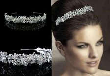 Twinkling Crystal Flower Leaf Wedding Bridal Flower Girl Tiara Crown For Women