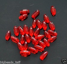 30pcs 9mm long Multicoloured oval crystal glass beads Jewellery Making DIY Craft