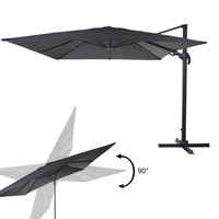 Luxus-Ampelschirm Mcw, Schwenk-/Kippbar 3X3M Anthrazit Ohne StäNder