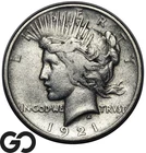 1921 Peace Dollar, Key Date, High Relief, 1st Year Issue