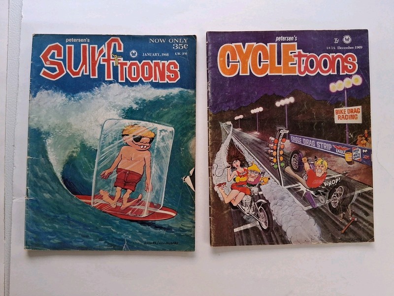 Petersen's Surftoons/cycletoons 1960s Magazine Lot Rare GD+ Ratfink
