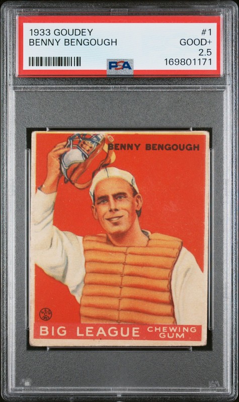 1933 GOUDEY #1 BENNY BENGOUGH PSA 2.5