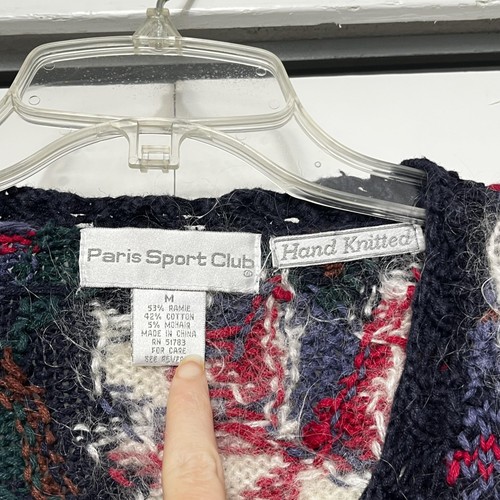 Vintage Shaggy Mohair Hand Knit Paris Sweater 80s Floral Rose Grunge Kurt Cobain, $75 - Photo 3