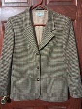 Vintage LL Bean Tweed Jacket Blazer Women's Lambs Wool Size 10 Made In USA