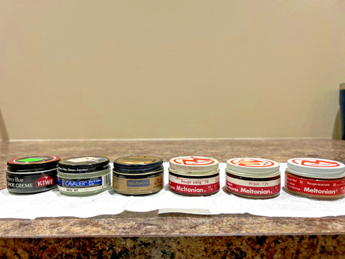 “Vintage Shoe Polish Cream Lot Meltonian KIWI Cavalier Leather Care Set”