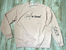 Women's Pink "God Is Good All The Time" Sweatshirt sz M-NWOT