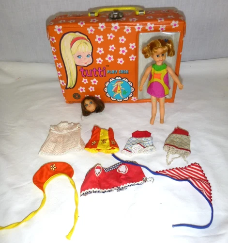Vtg 1968-70 Mattel Buffy Doll W/ Clothing Tutti Head and Case *TLC*