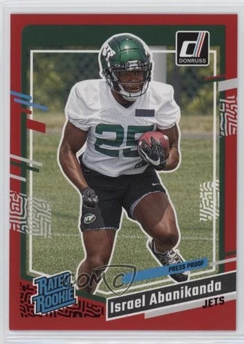 2023 Panini Donruss Rated Press Proof Red Israel Abanikanda #379 Rookie RC