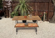 Garden Table and Bench Set.  Made From 100% Reclaimed Wood