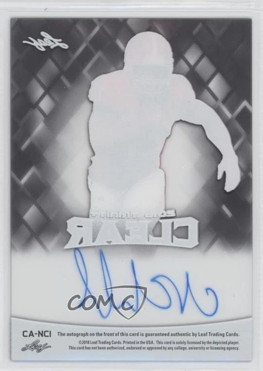 2018 Leaf Trinity Clear Auto Nick Chubb #CA-NC1 Rookie Auto RC - Image 2 of 2