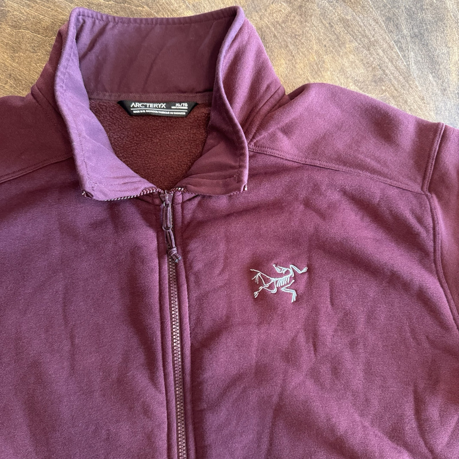 ARC'TERYX Arcteryx Kyanite Giacca Pile Uomo Full Zip Borgogna Taglia XL