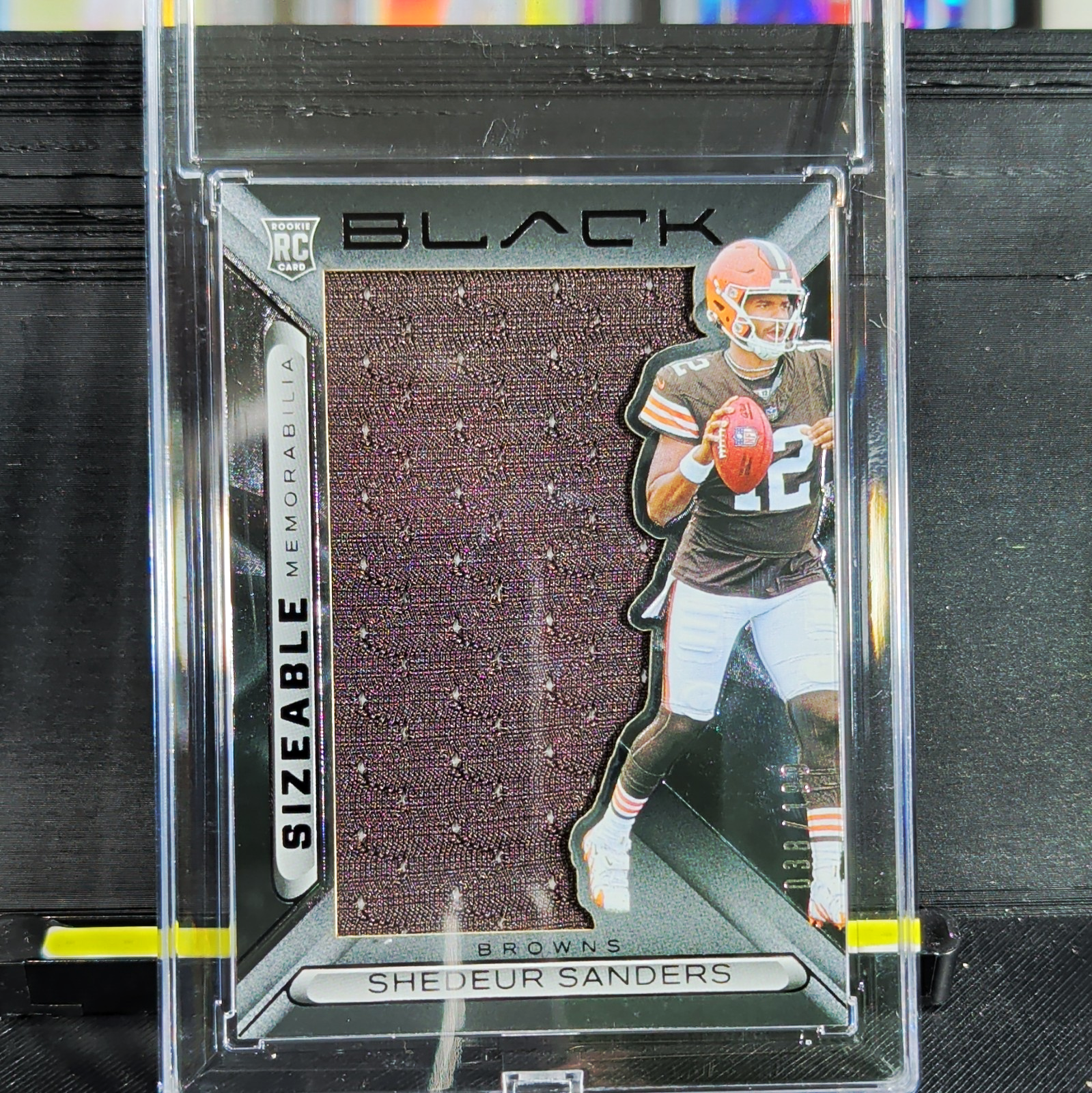Panini Black 2025 Shedeur Sanders RC Sizeable Memorabilia SIZ-SSS Browns