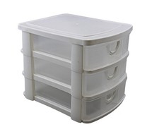 3 Drawer Mini Plastic Organizer Valet Makeup HBA Cosmetics Arts  Crafts Desk...