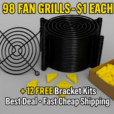 120mm Fan Grill Covers, tubular design, Blk Anodized, offset, Bulk Lot 98 count