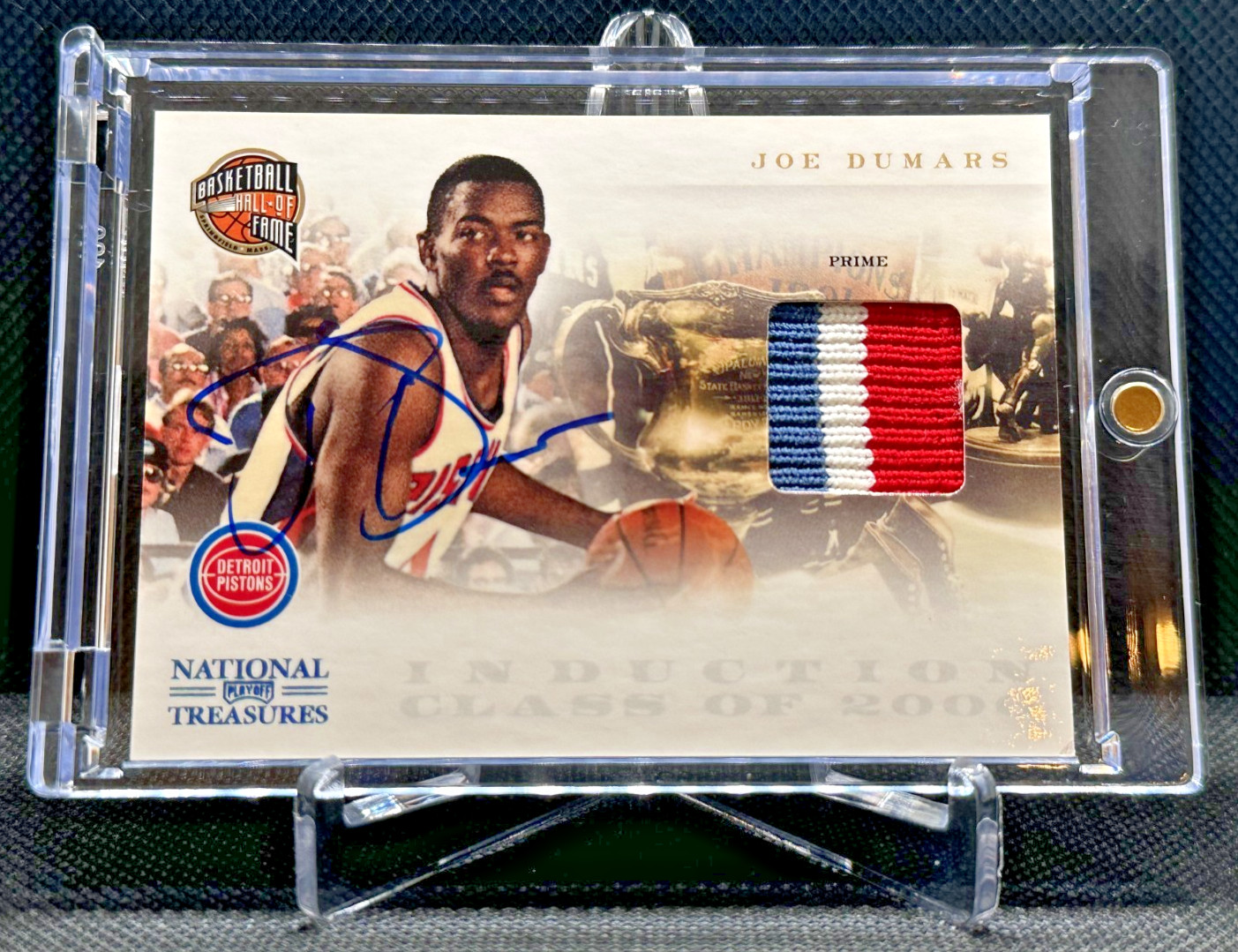 2011 National Treasures 3 Color PRIME PATCH AUTO /25 Joe Dumars HOF Ultra RARE! view 13