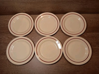 6 Buffalo China Cafe I-9 Restaurant Ware Appetizer/Salad Plates 7 1/8''