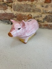 Tirelire vintage Terrine Michel Caugant cochon rose Faïence