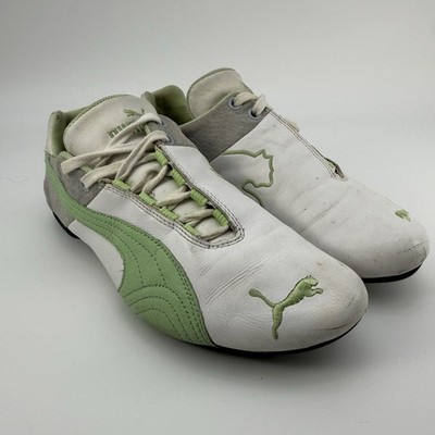 PUMA Future Cat Low Racing Sneakers White Green Women s Size US 7 Driving Shoes