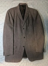 Vintage Harris Tweed Suit Blazer 40s 3 Button Herringbone Wool
