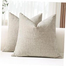 Pack of 2 Throw Pillow Covers 24x24 Inch Soft 24" x 24" Pack of 2 Beige