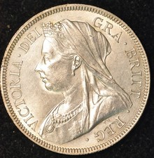 Halfcrown 1893 Victoria Veiled Head aUNC .925 Silver (T89)