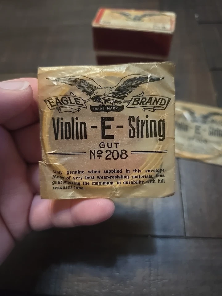 Vintage Eagle Brand Violon E String Gut #208 Box With 4 Packages - Image 3 of 4