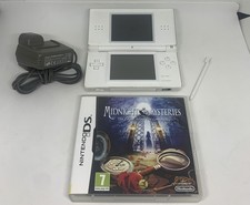 Nintendo Ds Lite White Console - With Midnight Mysteries Game-Fully Working - GC