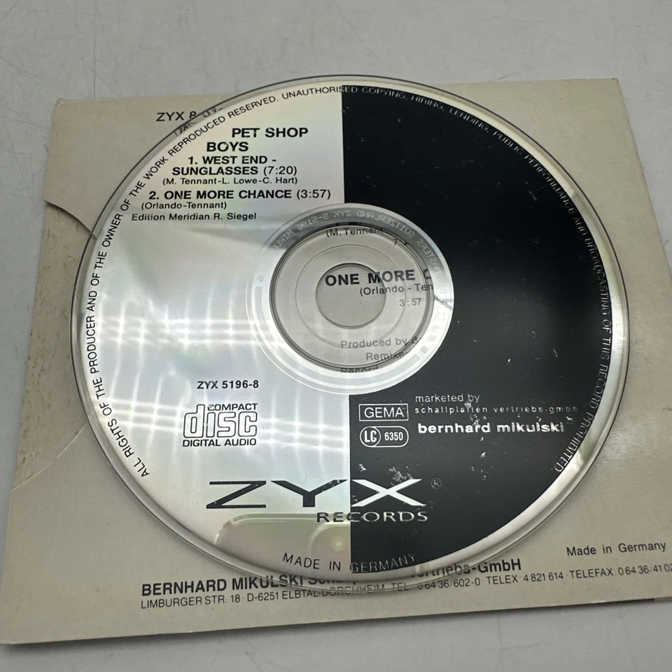 SIGNED!!! Pet Shop Boys: West End / Sunglasses Maxi 3" CD Rare Import 146 - Image 3 of 4