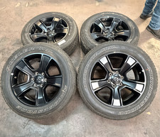 Set Of Used 20 19-26 Ram 1500 Black Oem Rims 27555r20 Bridgestone Dueler Lt