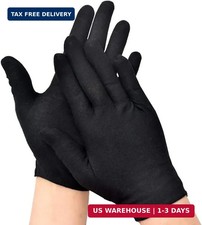 5 Pairs Cotton Gloves Large Size,Coin and Jewelry Inspection Gloves for Women Me