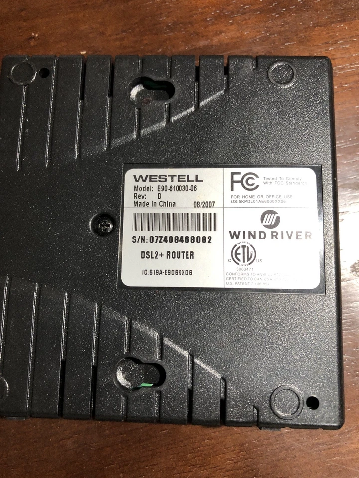 WESTELL 6100 Series ADSL Modem Router Combo ADSL& ADSL2+ Ethernet USB- DSL - Image 2 of 4