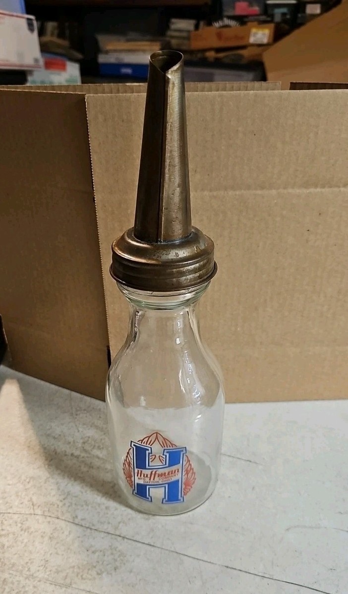 Huffman ガソリン缶　ランプ仕様　50s Vintage Huffman Motor Oil Bottle 1 Qt w/ Spout Gas Station | eBay