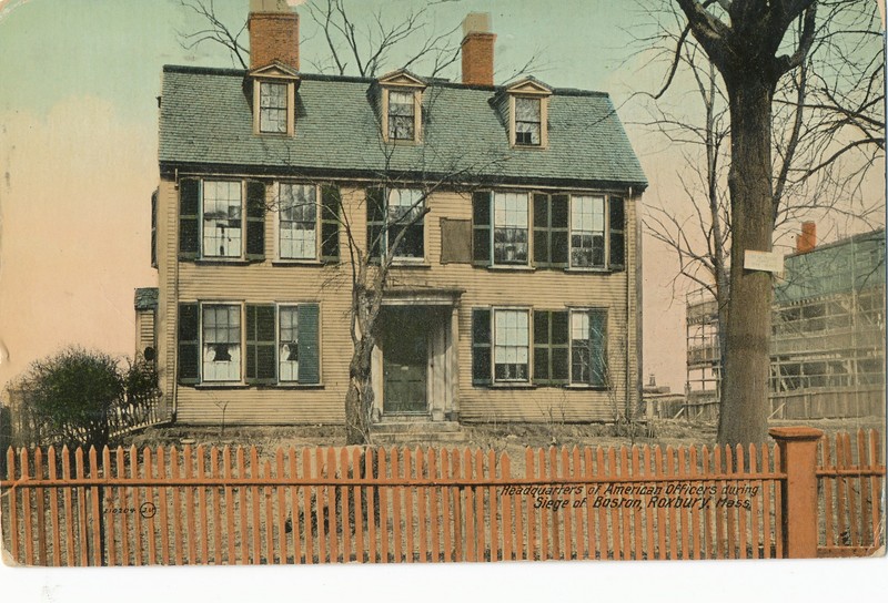 Headquarters of American Officers ROXBURY, MA / BOSTON 1910 FLAG CANCEL postcard