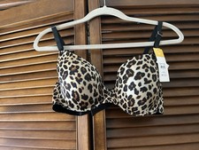 secret treasures lined with underwire animal print t-shirt bra 36C NWT